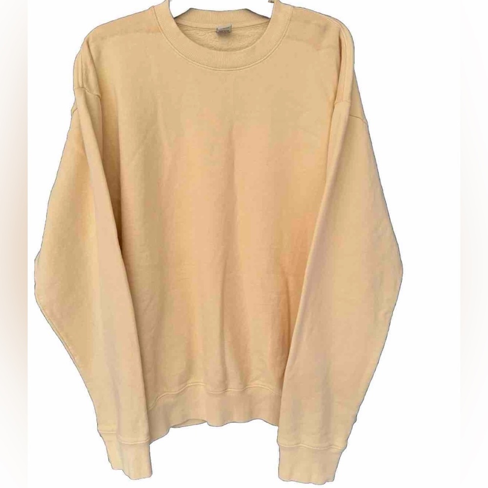 Sporty & Rich Unisex Men’s & Women’s Pale Yellow Cotton Sweatshirt Size Large - Picture 2 of 5